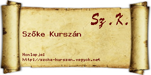 Szőke Kurszán névjegykártya